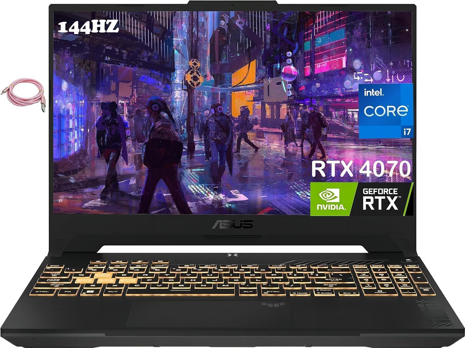 ASUS TUF Gaming F15 Gaming Laptop, 15.6” FHD 144Hz Display, Intel Core i7-12700H, GeForce RTX 4070 8GB GDDR6, 16GB DDR4, 1TB NVMe SSD, Wi-Fi 6, Windows 11, Mecha Gray English Arabic Keyboard ASUS TUF Gaming F15 Gaming Laptop, 15.6” FHD 144Hz Display, Intel Core i7-12700H, GeForce RTX 4070 8GB GDDR6, 16GB DDR4, 1TB NVMe SSD, Wi-Fi 6, Windows 11, Mecha Gray English Arabic Keyboard